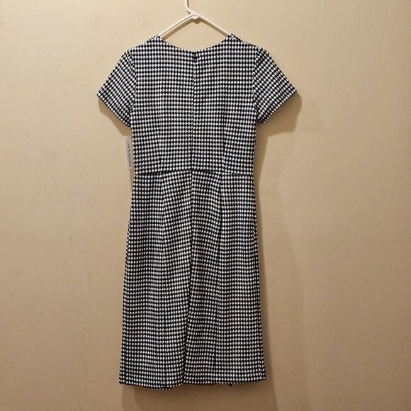 NWT Women's Shelby & Palmer Houndstooth Dress Navy and White Size 6 - Picture 2 of 9